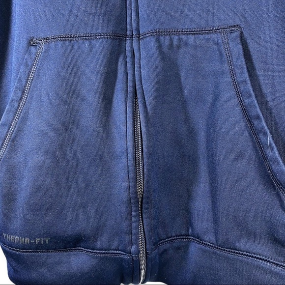 NIKE Villanova Unisex Full Zip Therma Fit Logo Hoodie Jacket Navy Blue, Size M - Picture 6 of 10